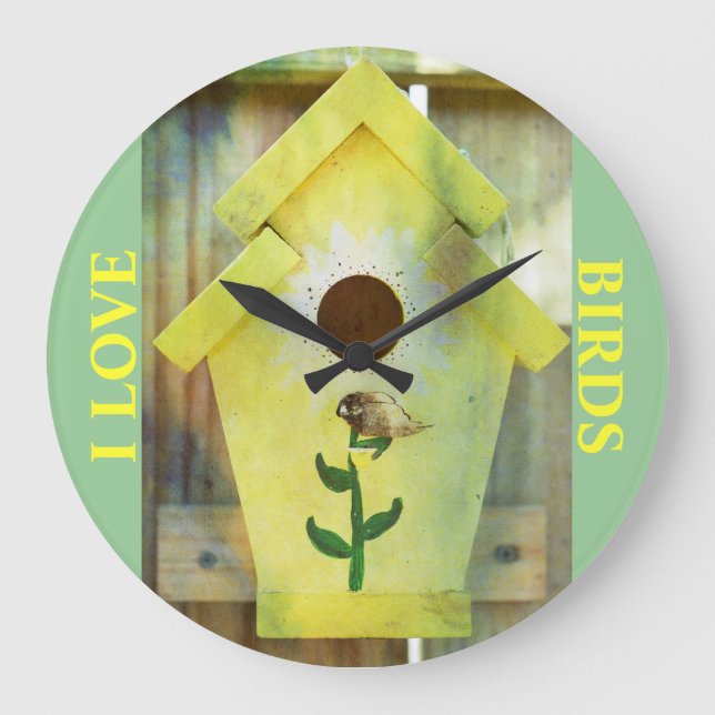 Reloj Redondo Grande Birdhouse (Anverso)