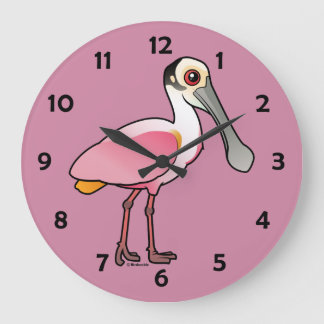 Reloj Redondo Grande Birdorable Roseate Spoonbill