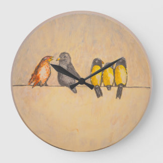Reloj Redondo Grande Birds on Wire - Acrylic Wall Clock
