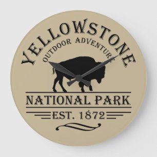 Reloj Redondo Grande Bison Antiguo Parque Nacional Yellowstone