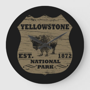Reloj Redondo Grande Bison Antiguo Parque Nacional Yellowstone