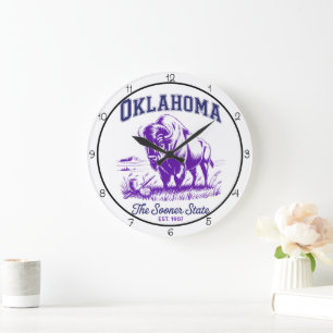 Reloj Redondo Grande Bisontes del estado anterior de Oklahoma