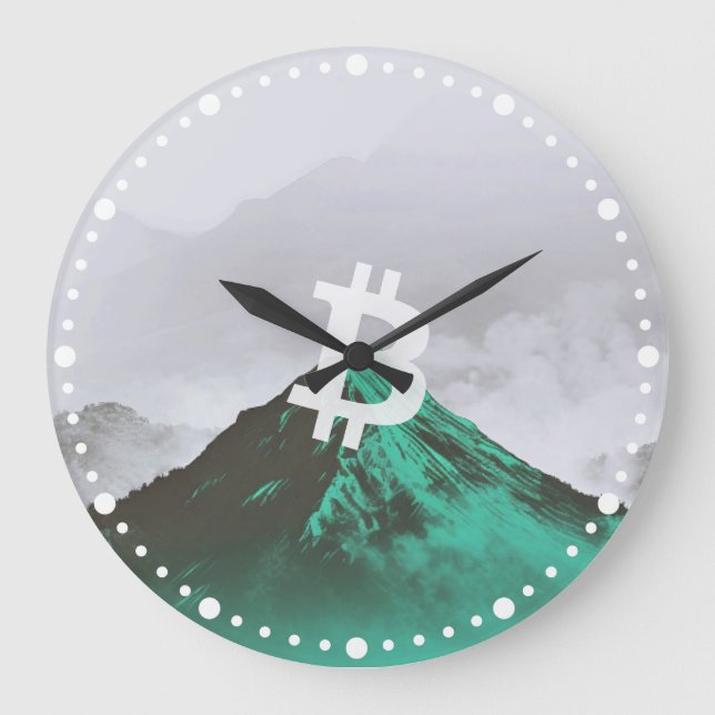 Reloj Redondo Grande Bitcoin All-Time-High (ATH) (Anverso)