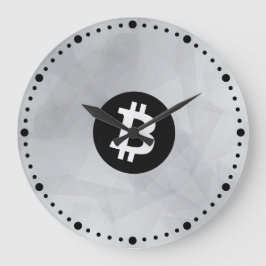 Reloj Redondo Grande Bitcoin Cristal Blanco