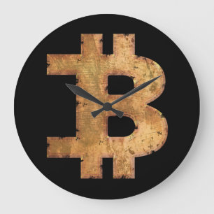 RELOJ REDONDO GRANDE BITCOIN LETTER B VINTAGE CRIPTOCURRENCIFT