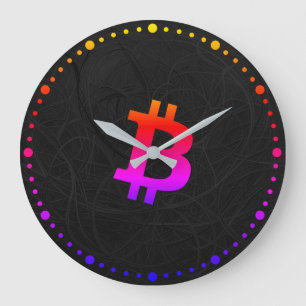 Reloj Redondo Grande Bitcoin Miami Neurona Negro