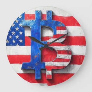 Reloj Redondo Grande Bitcoin USA