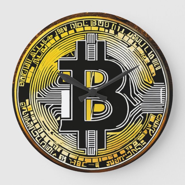 Reloj Redondo Grande bitcoína (Anverso)