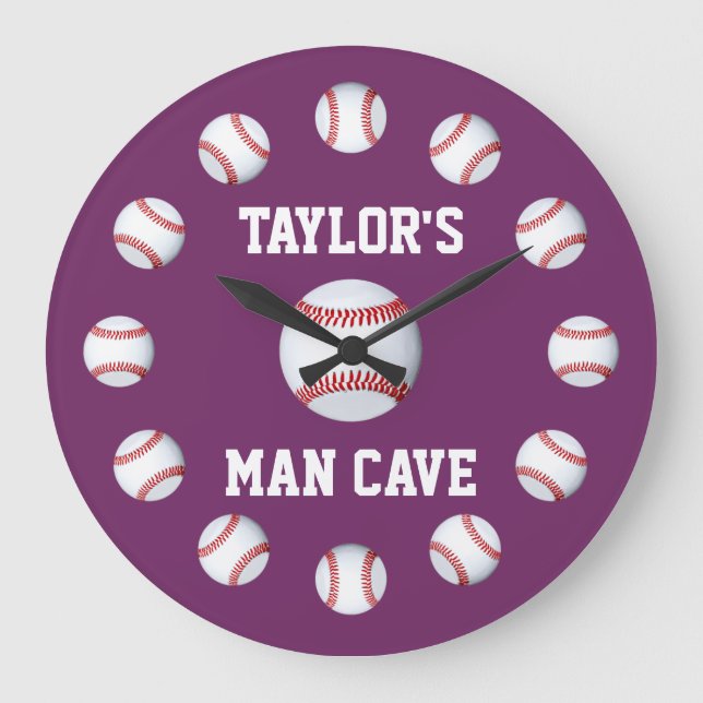 Reloj Redondo Grande Bizancio de béisbol monocromático superior (Anverso)