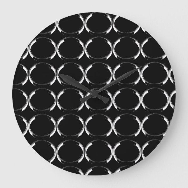 Reloj Redondo Grande Black and Silver X and O throw pillow (Anverso)