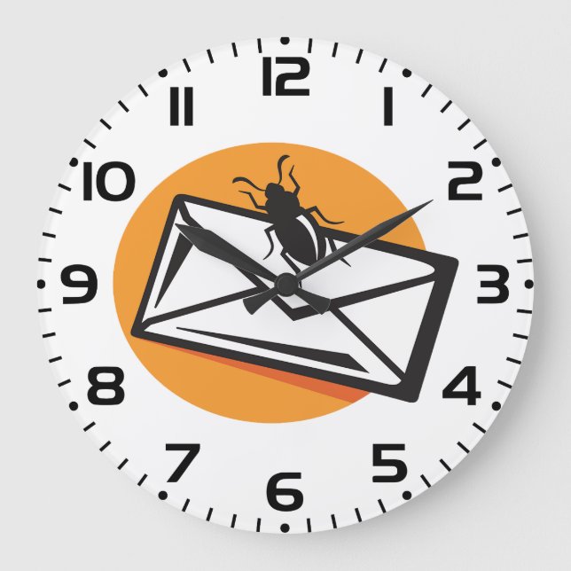 Reloj Redondo Grande Black Beetle Insect on Envelope (Anverso)