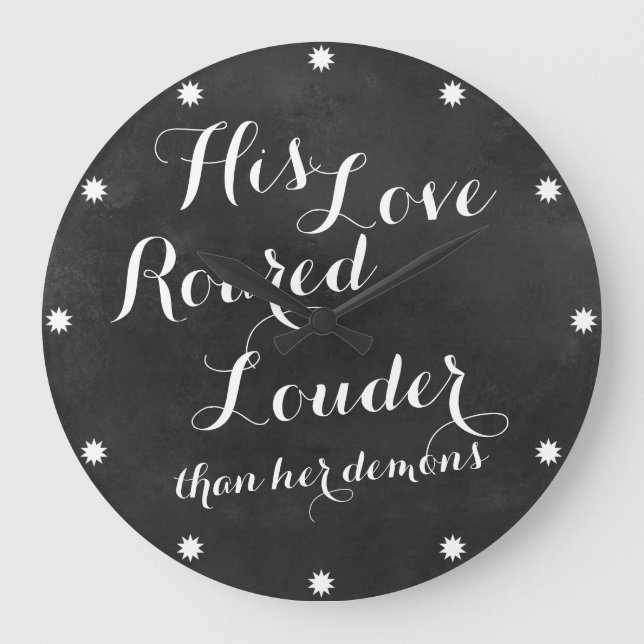 Reloj Redondo Grande Black Chalkboard Quotes (Anverso)