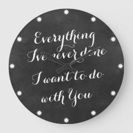 Reloj Redondo Grande Black Chalkboard Quotes Large Clock