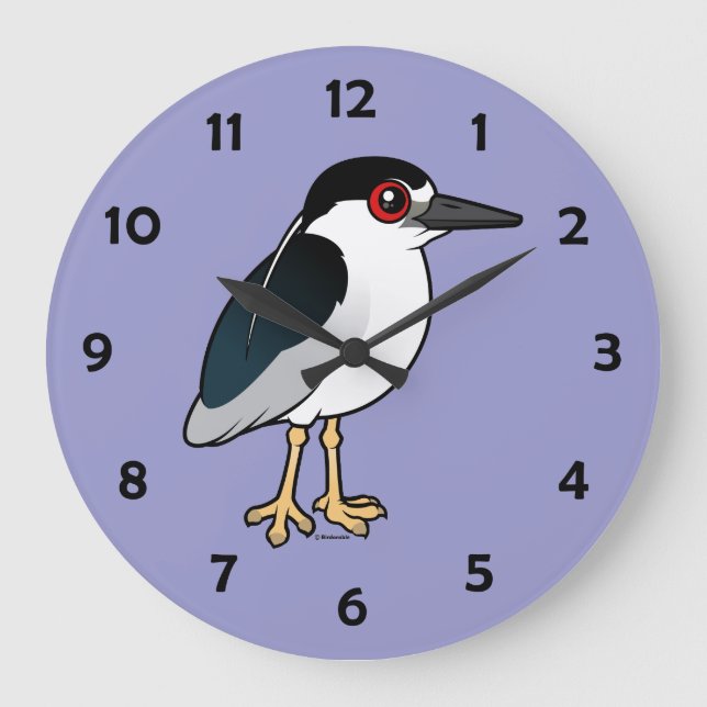 Reloj Redondo Grande Black-crowned Night Heron (Anverso)