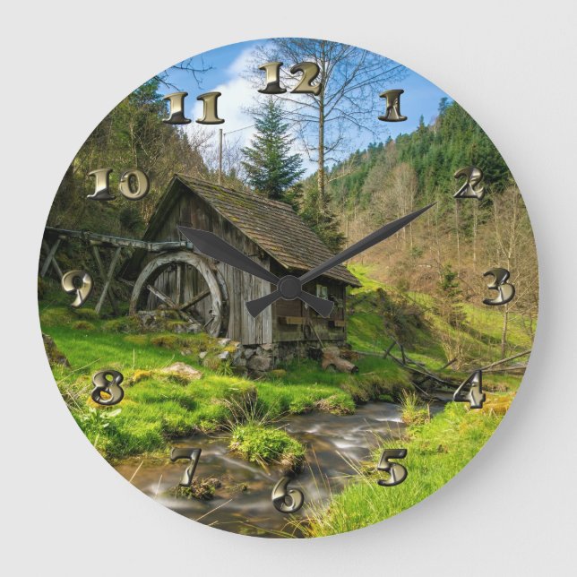Reloj Redondo Grande Black Forest Grist Mill Alemania (Anverso)