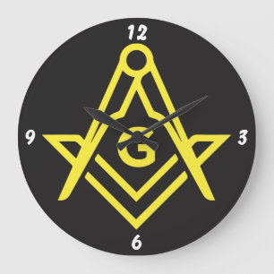 Reloj Redondo Grande black masonic