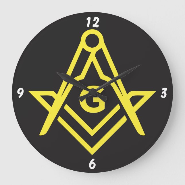 Reloj Redondo Grande black masonic (Anverso)