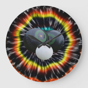 Reloj Redondo Grande Black Opal Lawn Bown Tie Dye,