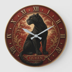 Reloj Redondo Grande Black Panther Queen
