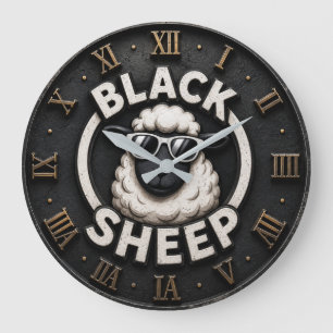 Reloj Redondo Grande Black Sheep Funny Cool Farmhouse Sheep Decor