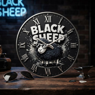 Reloj Redondo Grande Black Sheep Funny Rustic Farmhouse Rebel