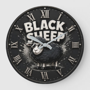 Reloj Redondo Grande Black Sheep Funny Rustic Farmhouse Rebel