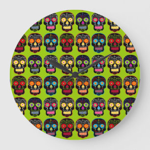 Reloj Redondo Grande Black Sugar Skull