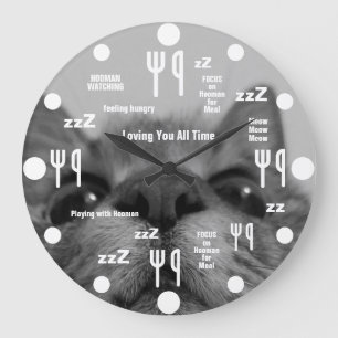Reloj Redondo Grande Black&White 17yro kitty Large Clock