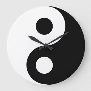 Reloj Redondo Grande Black Yin Yang Wall Clock