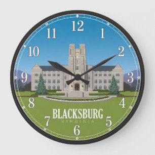 Reloj Redondo Grande Blacksburg Virginia Campus 
