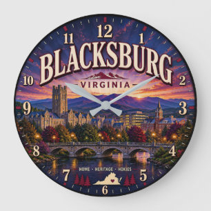 Reloj Redondo Grande Blacksburg Virginia Mountain College Town