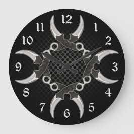 Reloj Redondo Grande Blades curvados de bordes nítidos redondeados