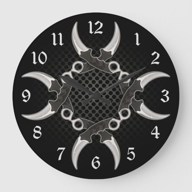 Reloj Redondo Grande Blades curvados de bordes nítidos redondeados (Anverso)