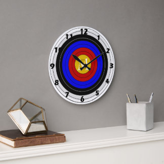 Reloj Redondo Grande Blanco con monograma del tiro al arco