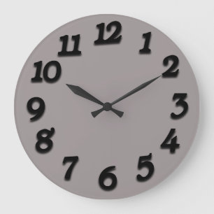 Reloj Redondo Grande Blanco Noir clásico mínimo de los números árabes