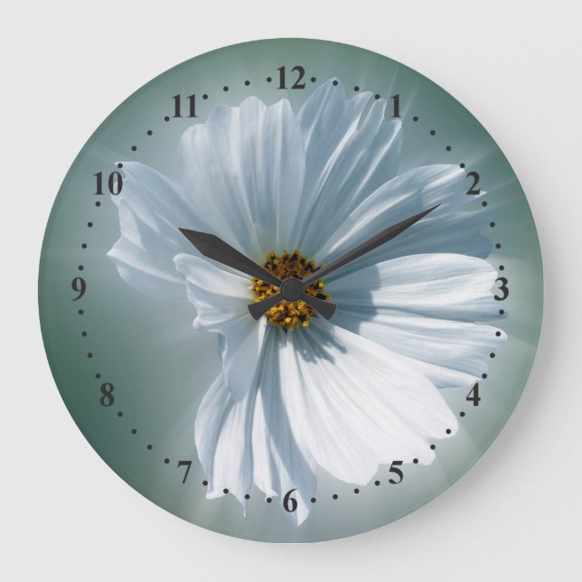 Reloj Redondo Grande blanco resplandeciente (Anverso)