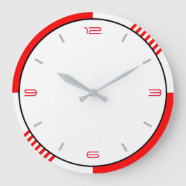 Reloj Redondo Grande Blanco rojo Minimalista simple y negro