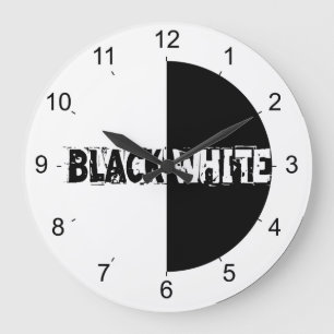 Reloj Redondo Grande Blanco Y Negro