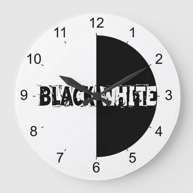 Reloj Redondo Grande Blanco Y Negro (Anverso)