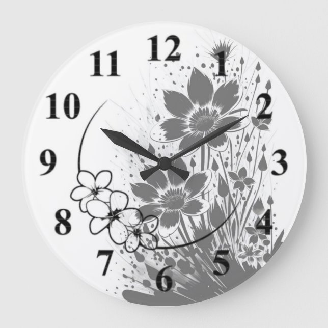 Reloj Redondo Grande Bloom salpicado de tinta (Anverso)