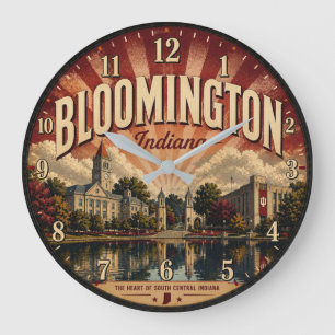 Reloj Redondo Grande Bloomington Indiana Vintage University Town Decor