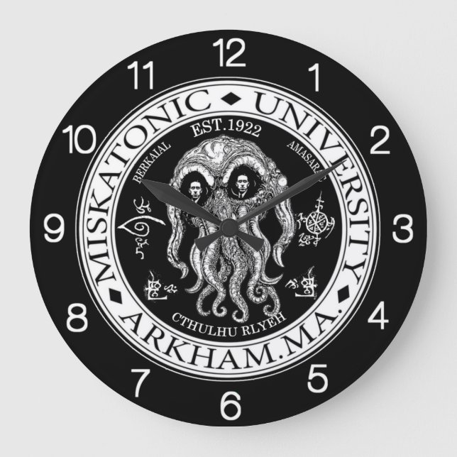 Reloj Redondo Grande BLOQUE DE LOVECRAFT DE LA Universidad Miskatonic C (Anverso)