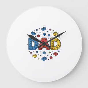 Reloj Redondo Grande Bloques de construcción de papá diseño vectorial v