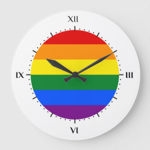 Reloj Redondo Grande Bloques de la bandera LGBT