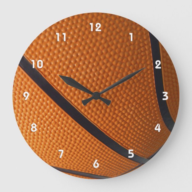 Reloj Redondo Grande Bloques de pared de baloncesto (Anverso)