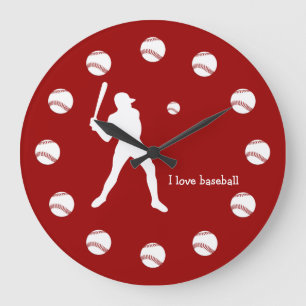 Reloj Redondo Grande Bloques de pared de béisbol