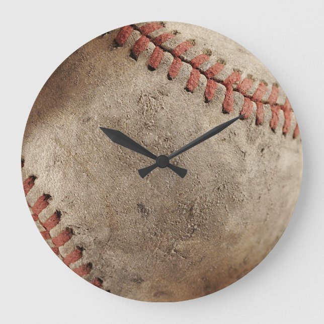 Reloj Redondo Grande Bloques de pared de béisbol (Anverso)