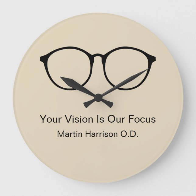 Reloj Redondo Grande Bloques de sala de espera de oficina optometrista (Anverso)