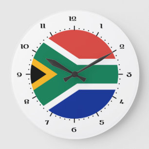 Reloj Redondo Grande Bloques murales de la bandera de Sudáfrica