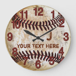 Reloj Redondo Grande Bloques rusos personalizados de pared de béisbol v
